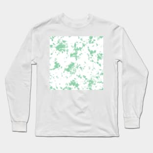 Jade green and white marble - Tie-Dye Shibori Texture Long Sleeve T-Shirt
